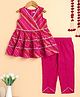 The Magic Wand Cotton Woven Sleeveless Leheriya Printed Kurti Salwar Set - Fuchsia