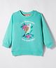 Zero Looper Knit Full Sleeves Sweatshirt with La Tropicana Love From Cuba Parrot Print - Sea Green