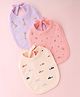 Simply Interlock Bibs With Animal Space & Car Print Pack of 3 L 23 x B 16 cm - Peach Cream & Lila
