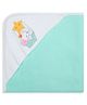 My Milestones 100% Cotton Premium Hooded Towel with Luna Ballon & Trunky Embroidery L 76 X B 76 cm - Sea Green
