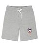 ALAN JONES Cotton Blend Knit Increase Your Speed Text Printed Shorts - Grey
