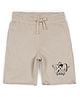 ALAN JONES Cotton Blend Knit Joystick Printed Shorts - Beige