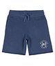 ALAN JONES Cotton Blend Knit Westside Champs Text Printed Shorts - Blue