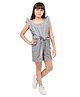 Olele Corduroy Knit Sleeveless Frill Detailed & Heart Printed Jumpsuit - Grey