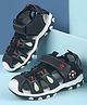 Cute Walk by Babyhug Velcro Closure Sandals with Football Applique - Black