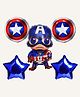 Special You 5pcs Avengers theme Captain America foil balloon for Kids with Blue star and round printed Captain America balloons birthday, Baby shower, Captain America theme party decoration