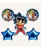 Special You 5pcs Anime theme Goku foil balloon for Boys & Kids with Blue star and round printed balloons birthday, Baby shower, Dragon Ball theme party decoration.