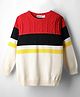 Noddy Full Sleeves Colour Blocked & Cable Knit Designed Tee - Red