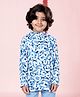 Kiddopanti Rayon Woven Full Sleeves Typography Printed Short Kurta - Blue