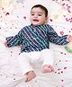 KID1 Cotton Woven Full Sleeves Bandhani & Leheriya Designed Kurta Pyjama Set - Blue & Multi Colour