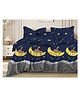BHAIJI BEDSHEETS Glace Cotton Bed Sheet Double Bed With 2 Pillow Covers Kids Cartoon Prints - Blue Teddy Print