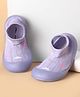 Cute Walk by Babyhug Slip On Sock Shoes with Triangle Design - Purple
