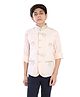 Charchit Cotton Blend Woven Trees Embroidered Nehru Jacket With Full Sleeves Solid Shirt - Pink