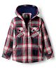 Noddy Full Sleeves Checked Hooded Jacket - Red