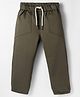 Simply Premium Cotton Woven Full Length Solid Color Trouser - Olive Green