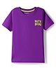 Kookie Kids Single Jersey Knit Half Sleeves Round Neck T-Shirt with Lets Play Text Print - Purple
