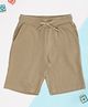 Pantaloons Junior Cotton Knit Ribbed Shorts - Beige