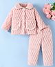 Mark & Mia Full Sleeves Winter Wear Night Suit With Textured Design - Pink