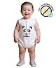COCOON ORGANICS 100% Cotton Knit Sleeveless Baby Panda Printed Anti Microbial Onesie - White