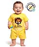 COCOON ORGANICS 100% Cotton Knit Half Sleeves Little Boss Text Printed Anti Microbial Romper - Yellow