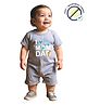 COCOON ORGANICS 100% Cotton Knit Half Sleeves I Love Mom Dad Text Printed Anti Microbial Romper - Grey Melange