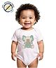 COCOON ORGANICS 100% Cotton Knit Half Sleeves Cute Baby Elephant Printed Stretchable & Anti Microbial Onesie - White