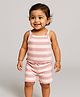 JusCubs Cotton Knit Sleeveless Striped Camisole & Shorts Sets - Pink