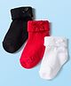 Cute Walk by Babyhug Knit Ankle Length Socks with 3D Bow Applique Pack of 3 - Multicolor
