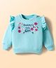 Doodle Poodle 100% Cotton Knit Light Weight Full Sleeves Sweatshirt With Floral Print - Light Blue