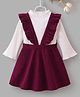 Mark & Mia Full Sleeves Textured Solid Color Winter Frock with Inner Tee - Maroon