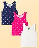 Pine Kids Cotton Knit Sleeveless Vests With Star Print Pack Of 3 (Colour May Vary)