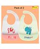 Joy Buzz Waterproof Silicone Feeding Bib With Adjustable Strap Pack Of 2 - Yellow,White