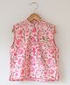 Love the World Today Cotton Woven Sleeveless Floral Printed Jacket - Pink