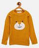 JWAAQ Cotton Knit Full Sleeves Lion Face Designed & Ear Applique Detailed Sweater - Mustard