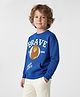 Primo Gino Marvel Terry Knit Full Sleeves Sweatshirt With Front and Back Lion King Graphic & Kangaroo Pockets - Blue
