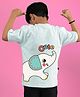 WEARDUDS Cotton Knit Half Sleeves Elephant Printed Tee - Sky Blue