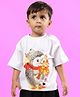 WEARDUDS Cotton Knit Half Sleeves Hedgehog Printed Tee - White