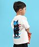 WEARDUDS Cotton Knit Half Sleeves Ninja Back Printed Tee - Off White