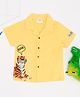Pantaloons Baby Cotton Woven Half Sleeves Tiger Printed Shirt - Yellow