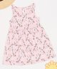 Pantaloons Baby Cotton Knit Sleeveless Unicorns Printed Dress - Light Pink