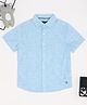 Pantaloons Junior Cotton Woven Half Sleeves Doodle Art Embroidered Shirt - Light Blue