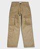 Pepe Jeans Cotton Woven Full Length Solid Coloured Cargo Pants With Stretch - Khaki
