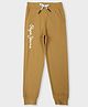 Pepe Jeans Cotton Knit Full Length Solid Coloured Joggers With Logo Print - Brown