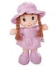 Dukiekooky Soft Plush Doll Purple Dress with Sun Hat and Braided Hair Girls Boys Gift Toy Height 35 cm