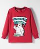 Doreme Single Jersey Knit Full Sleeves T-Shirt with Winter Vibes Text Print - Red