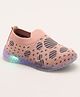 Priaansha Kids Abstract Designed Uniage Collection LED Shoes - Peach