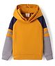 Rikidoos Full Raglan Sleeves Colour Blocked Hooded Sweatshirt - Mustard