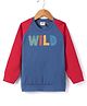 Rikidoos Full Raglan Sleeves Typography Printed Tee - Blue