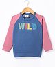 Rikidoos Full Raglan Sleeves Typography Printed Tee - Blue