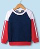 Rikidoos Full Raglan Sleeves Textured & Colour Blocked Tee - Navy Blue